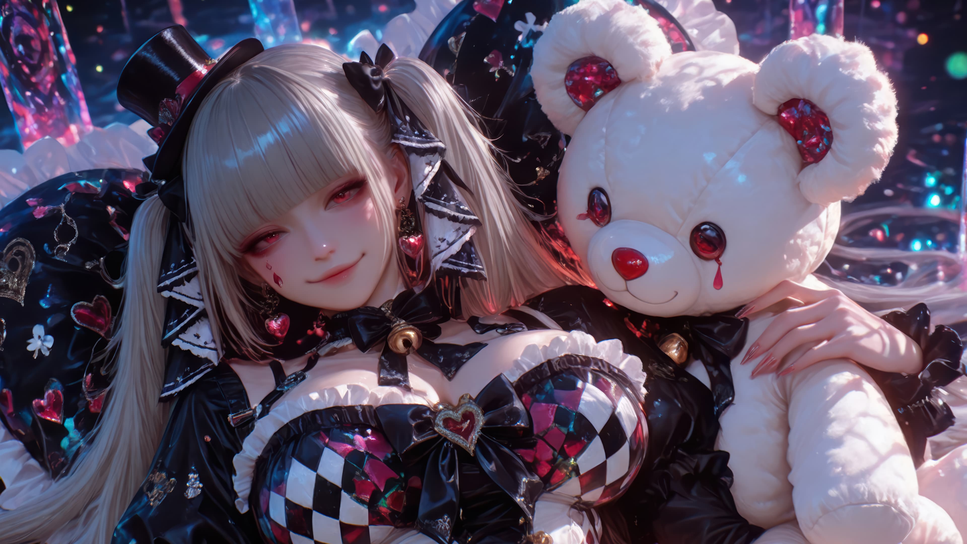 Anime Girl Teddy Bear 4k