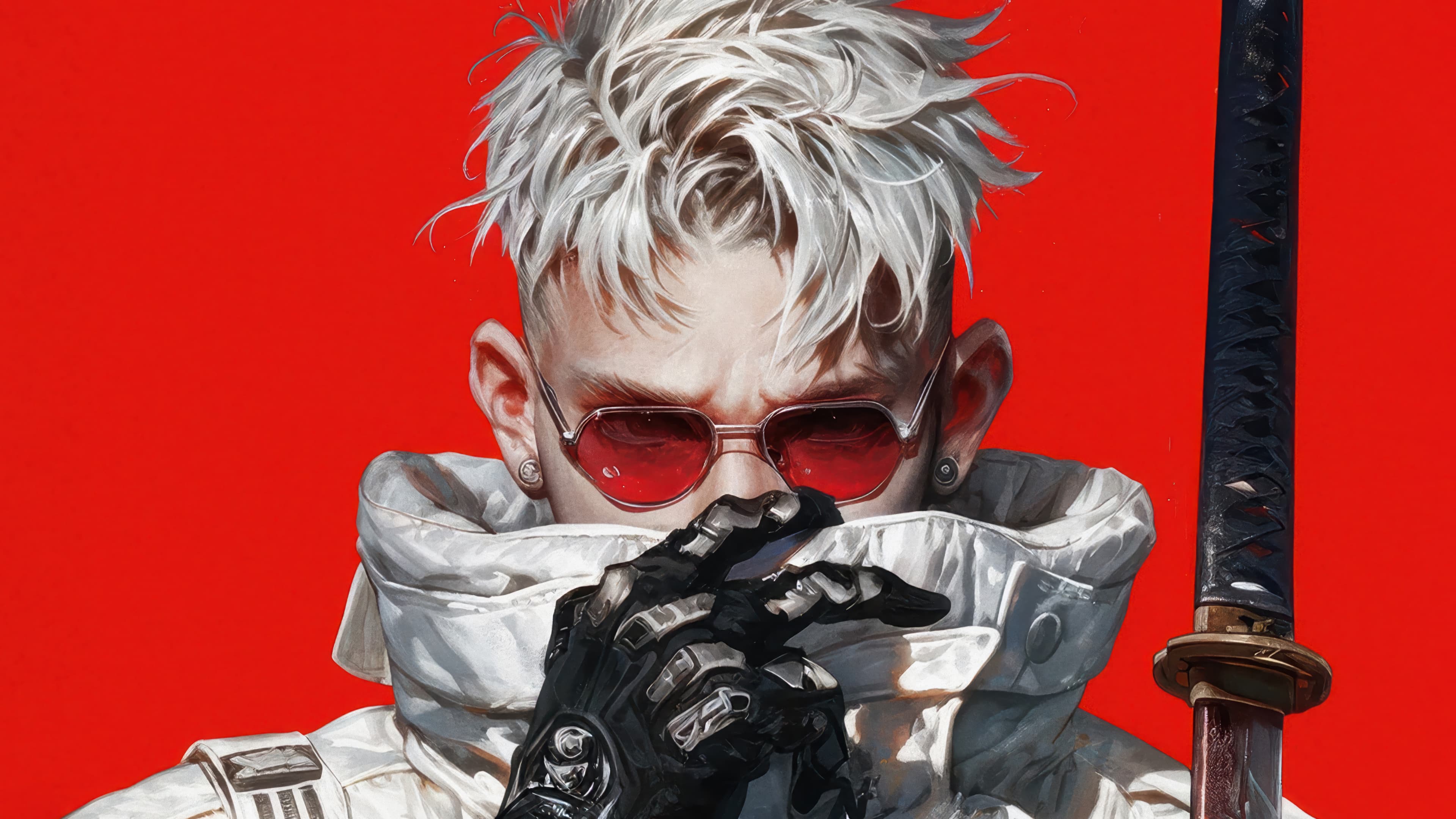 Anime Guy Sunglasses 4k