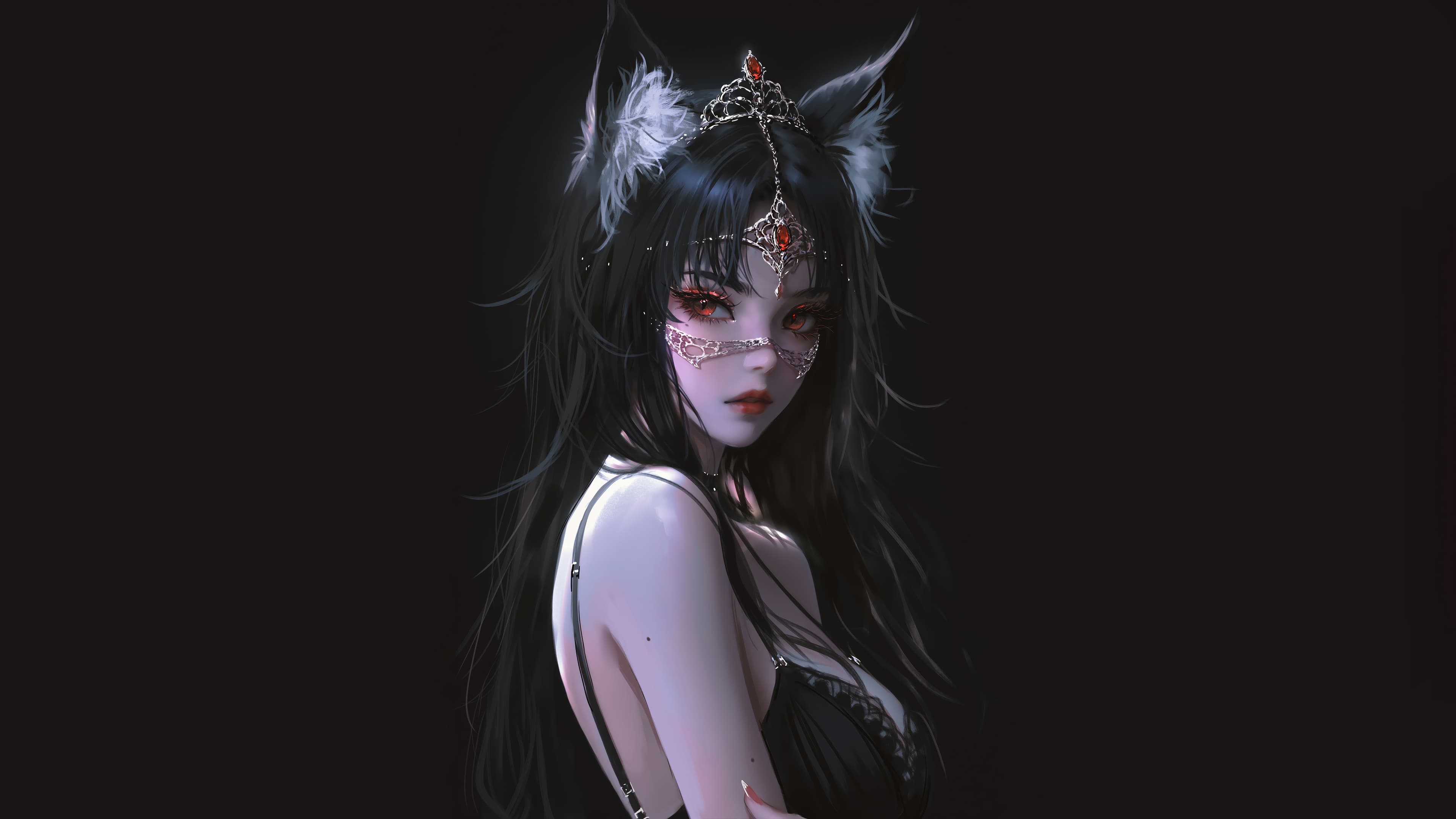 Anime Fantasy Girl Fox Ears 8k Wallpaper