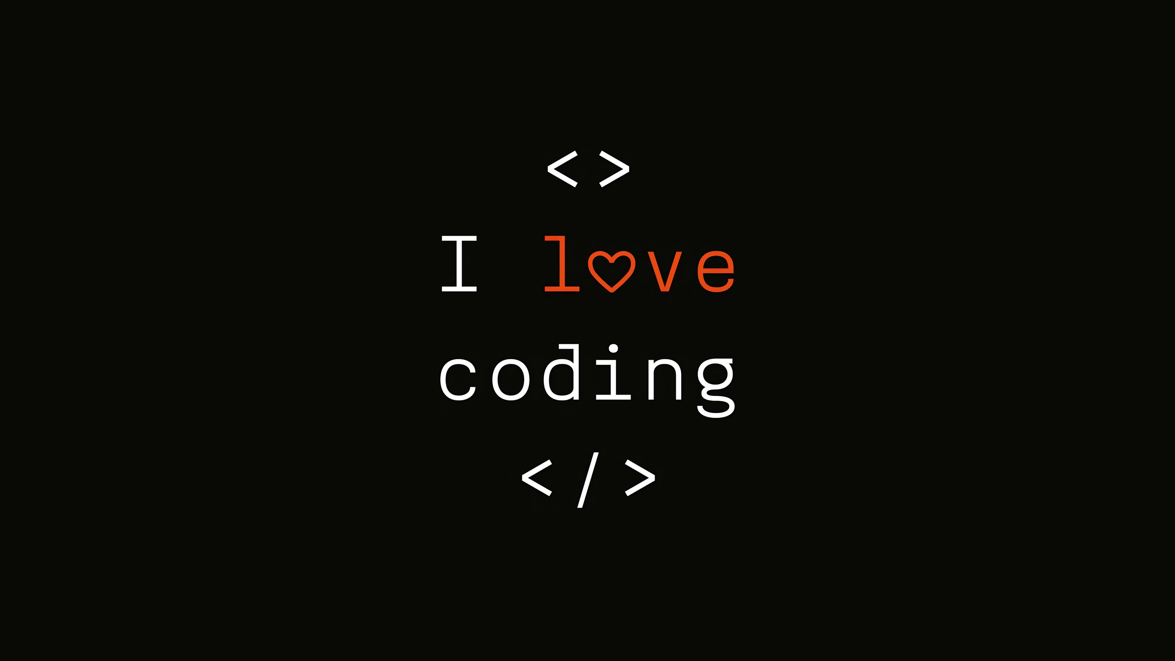 I Love Coding Digital Art 8k Wallpaper